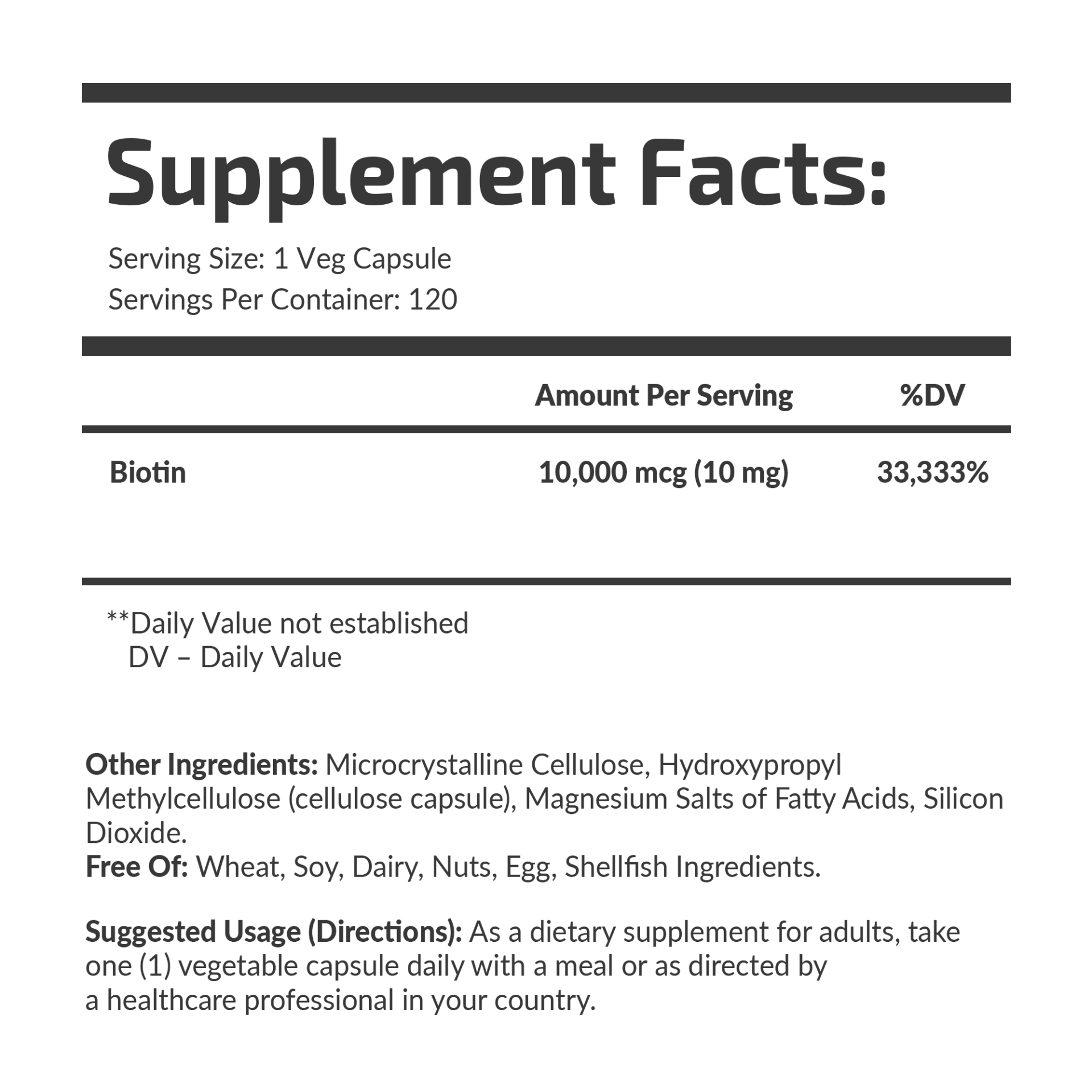 BIOTIN 10000 MCG 120 VEG KAPS. - Image 2