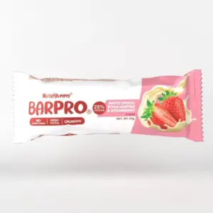 NUTRIYUMMY BARPRO CRUNCHY WHITE CHOCOLATE STYLE COATING & STRAWBERRY 60G